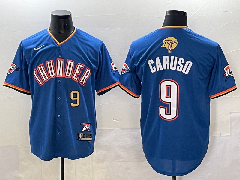 Men 2025 Oklahoma City Thunder #9 Caruso Blue Nike Joint Name NBA Jersey style 2